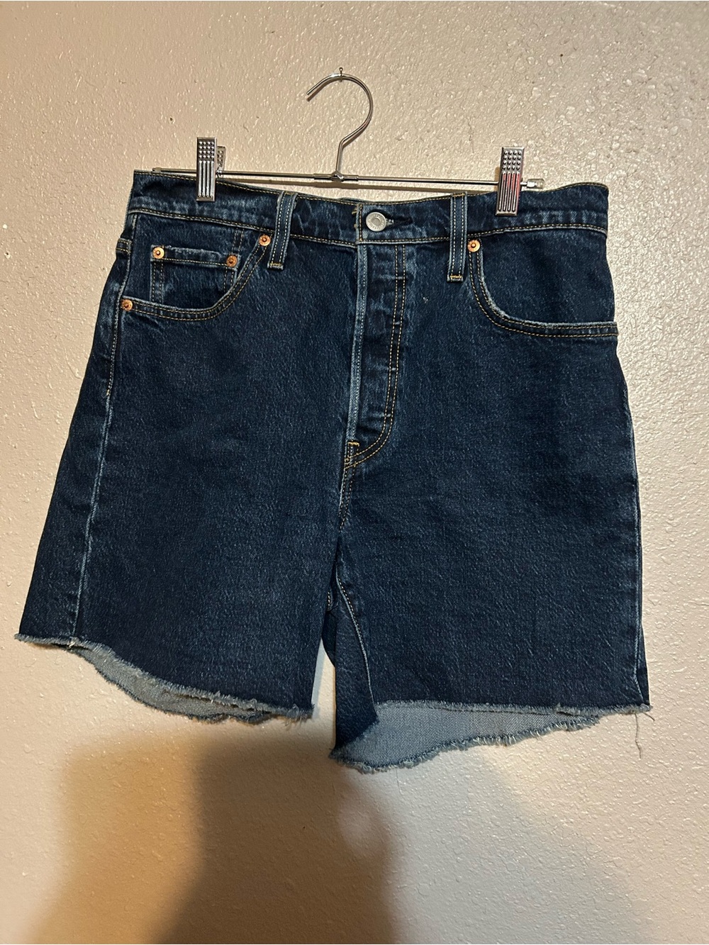 Levi's Dark Blue Denim Cutoff Shorts